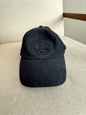 Harley-Davidson Black Skull Studded Baseball Cap